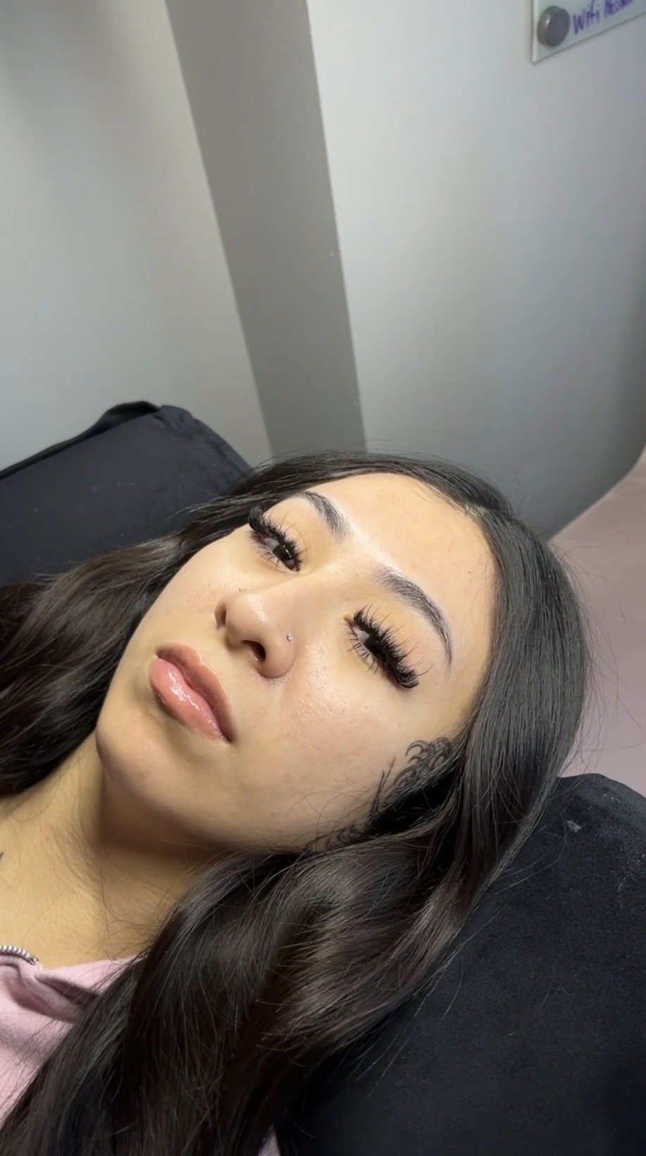 Soft glam volume lashes, side profile